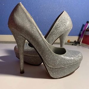 Silver Glitter Shoes